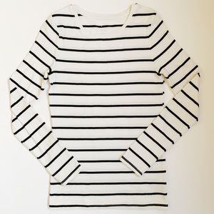 A New Day Small White and Blue Striped Long Sleeve